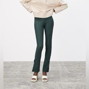 Zara Split Hem Dark Green Leggings